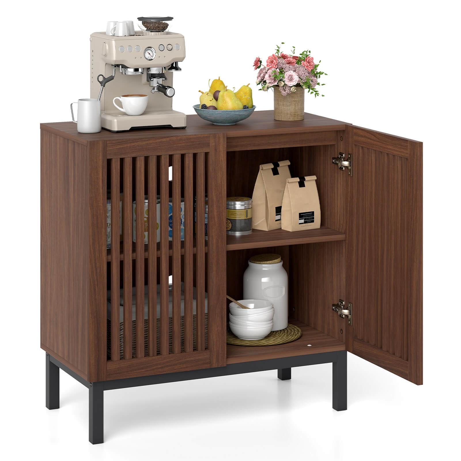 Costway Buffet Cabinet with Storage, 32” Wooden Sideboard Coffee Bar - See Details