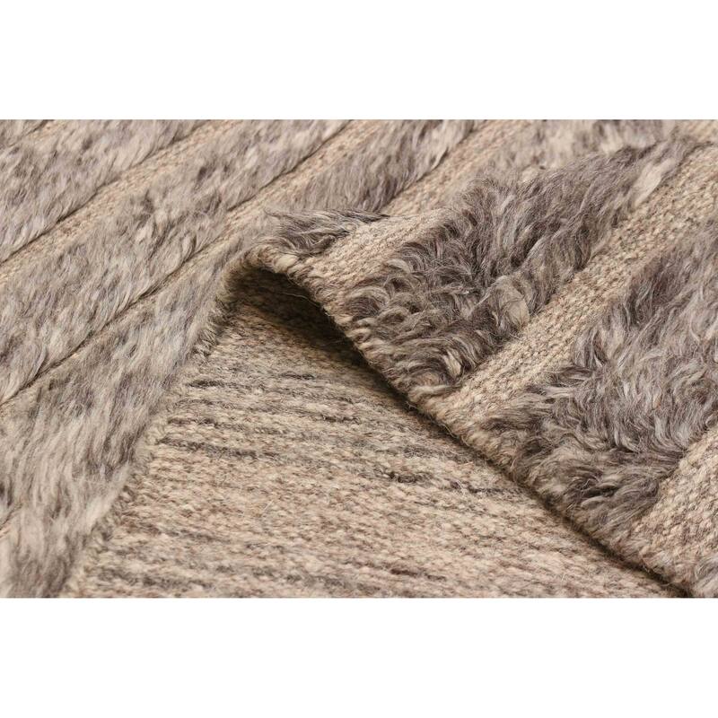ECARPETGALLERY Hand-knotted Tangier Taupe Wool Rug - 5'2 x 7'6