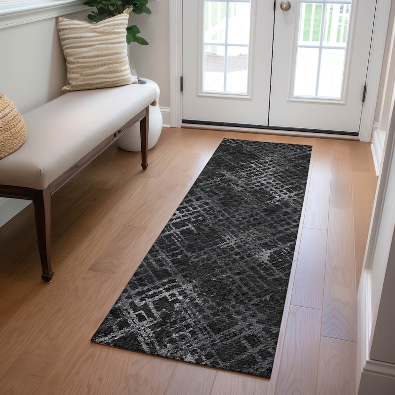 Machine Washable Indoor/ Outdoor Chantille Vintage Trellis Rug
