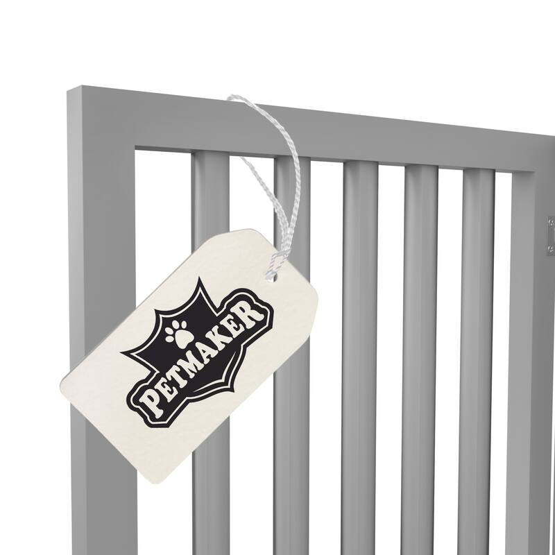 4-Panel Modern Indoor Foldable Dog Gate - 73x24-Inch MDF Freestanding Pet Fence