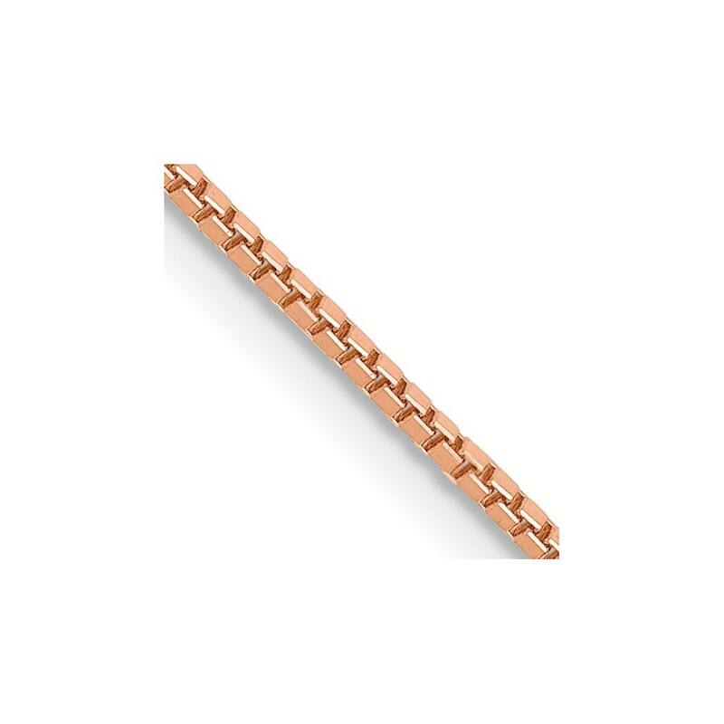 Curata 14k Rose Gold Diamond Cut 1mm Box Chain Necklace (Lobster) Option 16 18 20 24