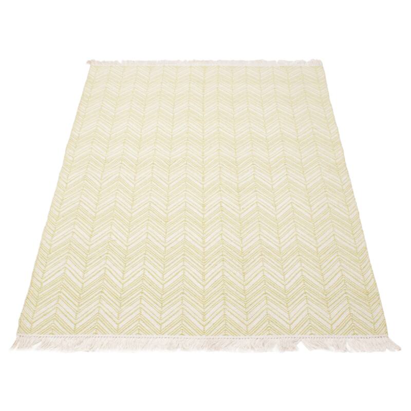 Sienna Green, White Rug 5'1" x 8'1" - 5'1 x 8'1