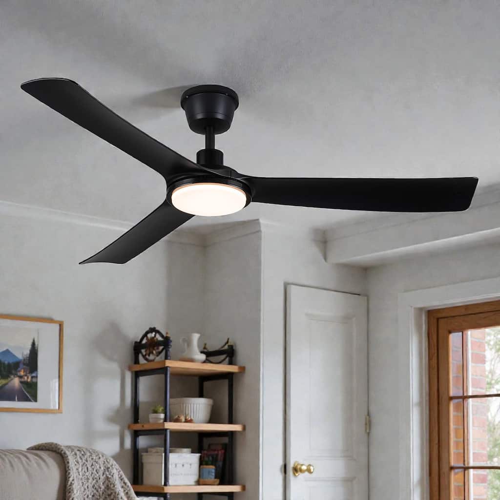 56 Inch Outdoor Waterproof Ceiling Fan with Light, IP66 Rated, Quiet DC Motor, Remote, 6 Speeds, 3-Color Dimmable