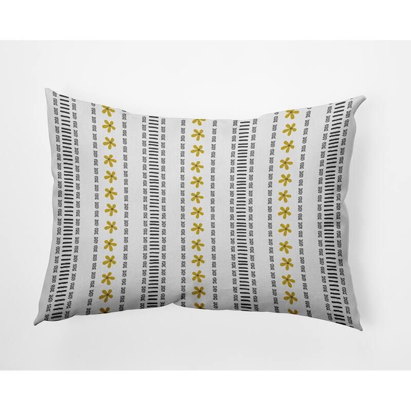 Dainty Stripes Decorative Throw Pillow - 14" x 20" - Mustard