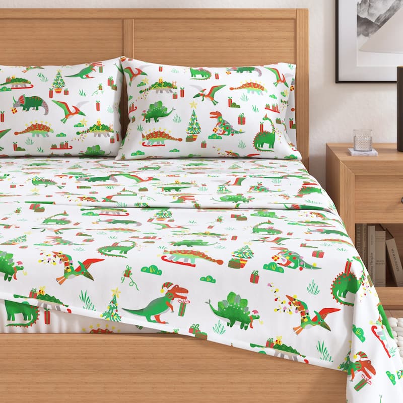 Linery & Co. Christmas Turkish Cotton Double-Brushed Flannel Bed Sheet Set