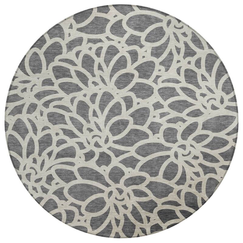 Machine Washable Indoor/ Outdoor Floral Craze Chantille Rug
