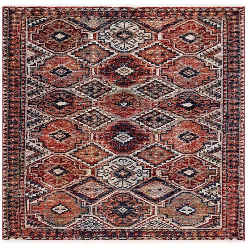 SAFAVIEH Herat Malinka Traditional Rug - 6'7" Square - Rust/Creme