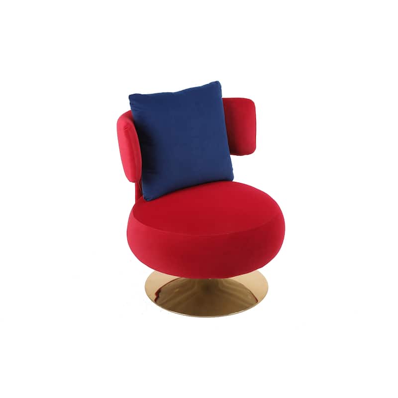 Fabric Swivel Round Barrel Chair