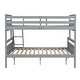 preview thumbnail 9 of 10, Gray Twin over Full Pine Wood Bunk Bed with Safety Guardrail