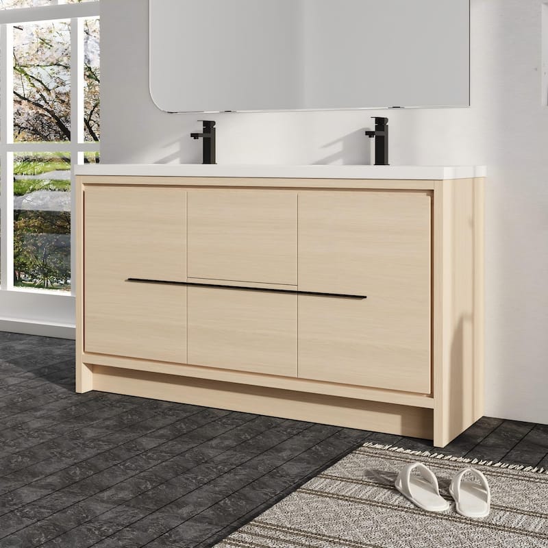 Malwee 24"/30"/36"/48"/60" Bathroom Vanity with Sink, FreeStanding Vanity with Soft Close Door and Drawer