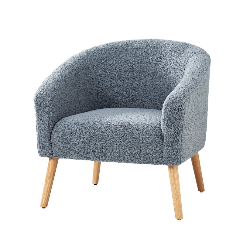 Sheila Modern 31"W Boucle Armchair with Solid Wood Legs by HULALA HOME