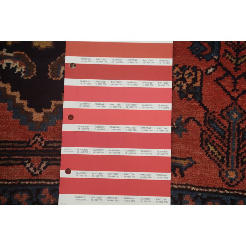 Hand Knotted Oriental 100% Wool Carpet Traditional Geometric Navy Blue & Blues Malayer Runner Rug - 16' 10'' X 3' 7''