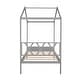 preview thumbnail 5 of 7, Gray Twin Size Wood House Bed w/ Storage Space Platform Bed Frame for Kids,Teens,Girls,Boys No Box Spring Needed, Easy Assembly