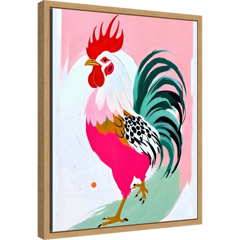 Rooster by Uma Gokhale Framed Canvas Wall Art