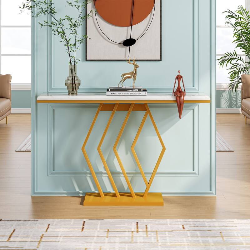 Modern Gold Console Table for Entry &Living Room