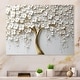 preview thumbnail 1 of 4, Designart "White Orchid Tree Garden Of Branches III" Tree Floral Metal Wall Art Print On Metal (Print)