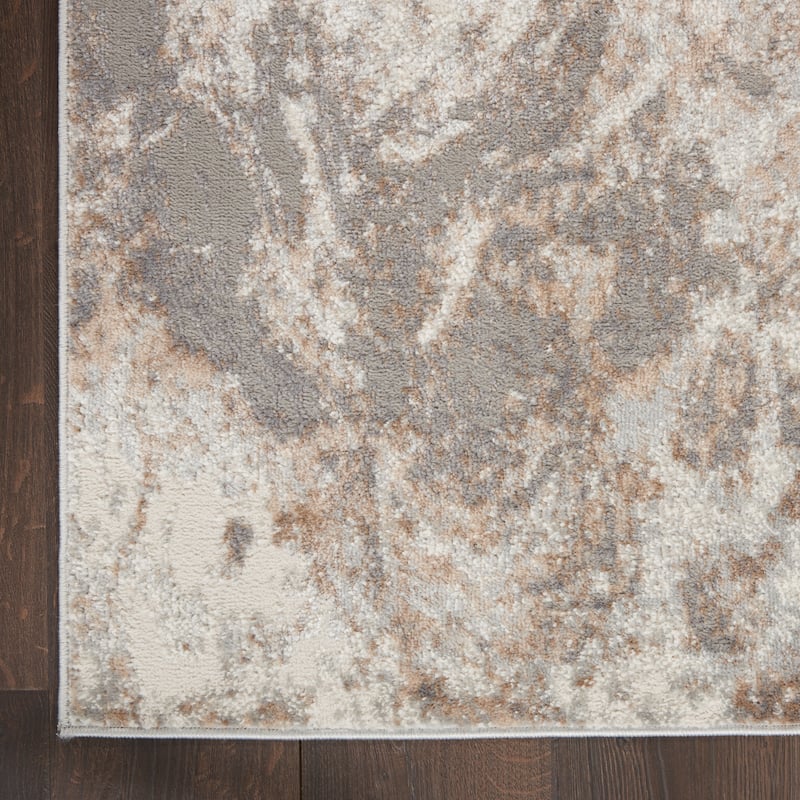 Nourison Elation Modern Abstract Ivory Grey Area Rug