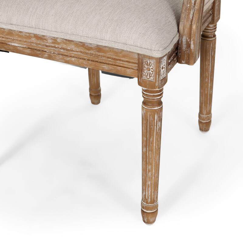 Mores Wood and Cane Upholstered 5 Piece Circular Dining Set by Christopher Knight Home