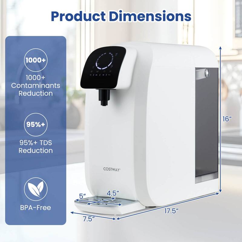 Costway 5-Stage RO + PPC Water Filtration System with UV Light, 4:1 - as pic shows - See Details