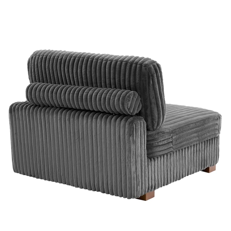 Plush Corduroy Chaise Armchair Modular Lounge Sectional Corner Sofa