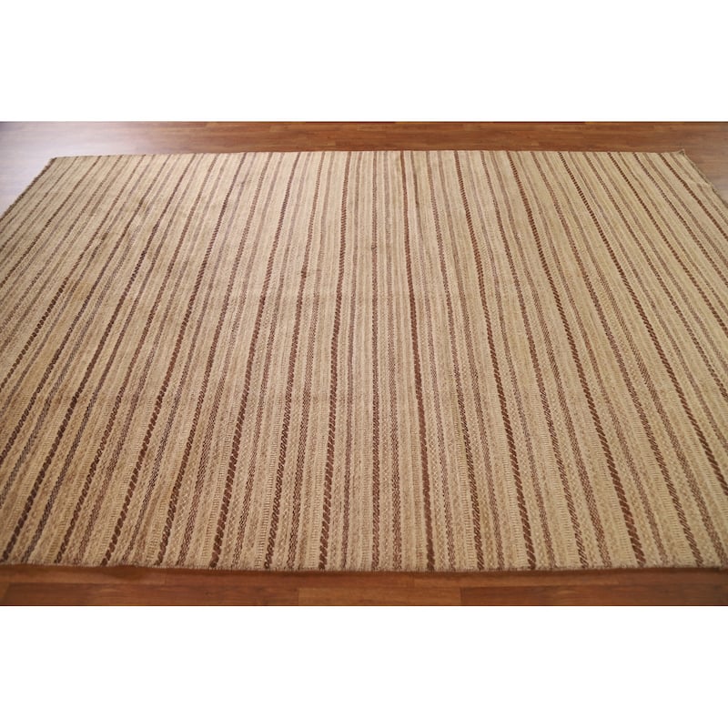 Striped Gabbeh Kashkoli Modern Wool Area Rug Hand-knotted Carpet - 6'7" x 10'0"