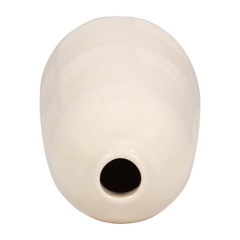 Sagebrook Home Ceramic Cylinder Textured Lines Vase