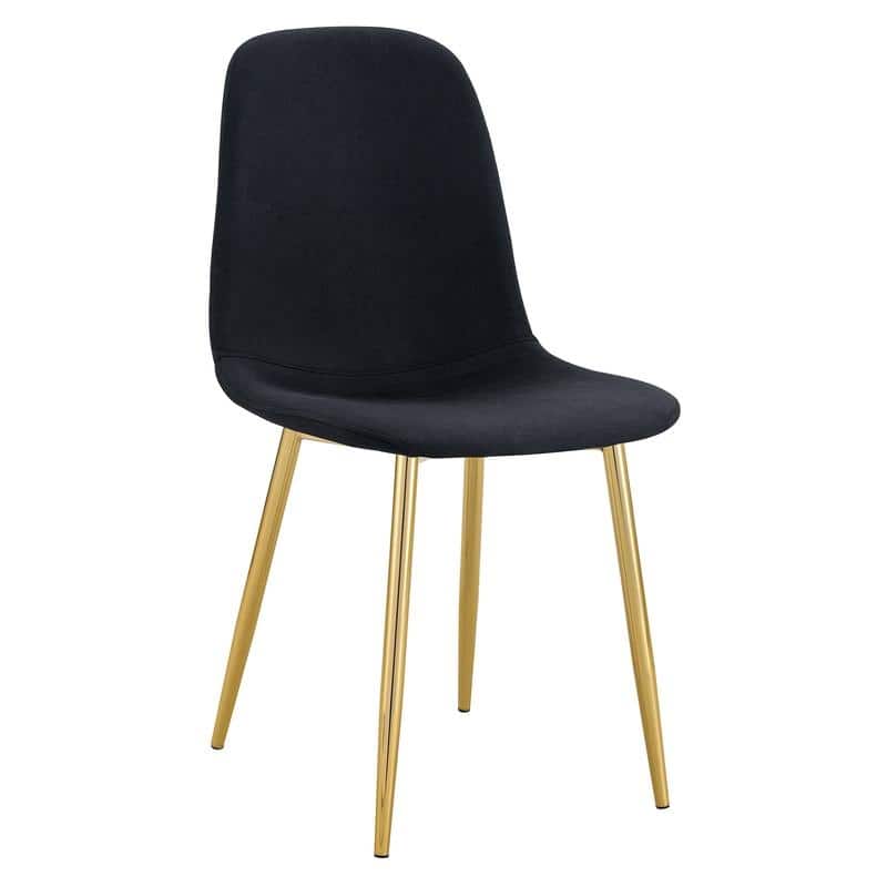 Set of 4 Luxury Dining Chairs – High-Resilience Linen-Cotton Upholstery with Sleek Metal Legs for Timeless Elegance‌