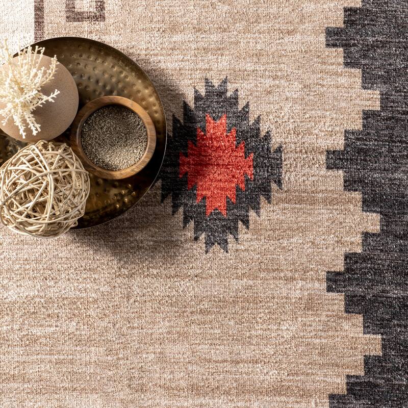 Nuloom Imelda SpinClean Aztec Machine Washable Area Rug