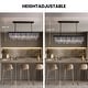 preview thumbnail 26 of 26, 47 in. Smoked Gray and Black Modern Contemporary Crystal Chandelier 2-Tier Linear Kitchen Island Pendant Light for Dining Room