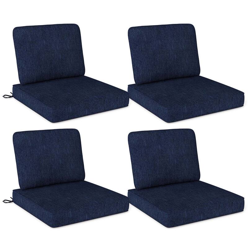 2/4/6/8 Pack Outdoor Chair Cushion Deep Seat &Backrest Pillow Set - Navy - 8 pack
