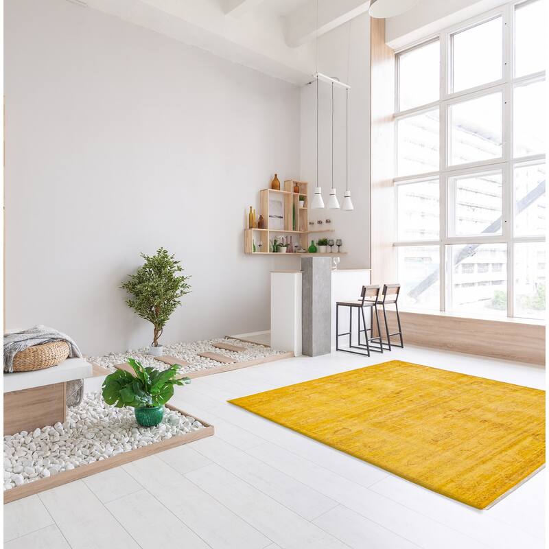 ECARPETGALLERY Hand-knotted Vibrance Gold Wool Rug - 6'1 x 9'0