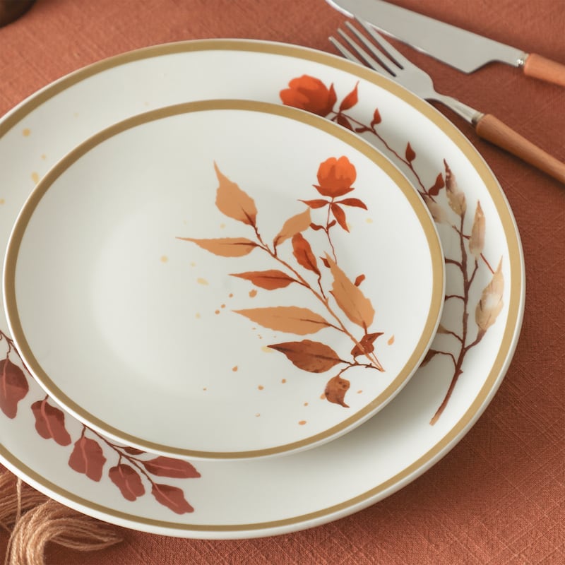 Stone Lain Maple Porcelain Dinnerware Set