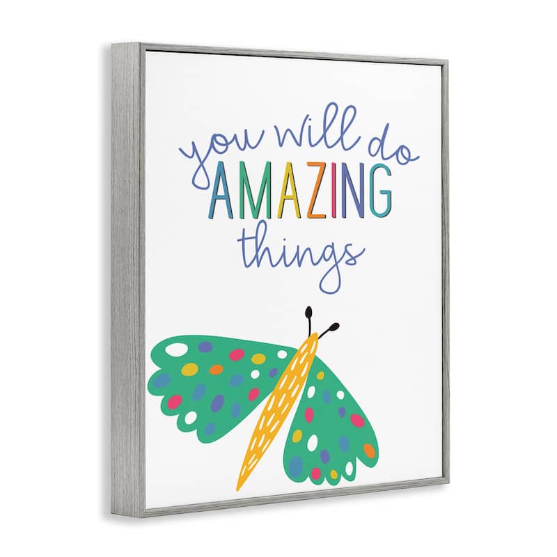 Stupell Amazing Things with Dragonfly Framed Giclee Art Design By Kim Allen