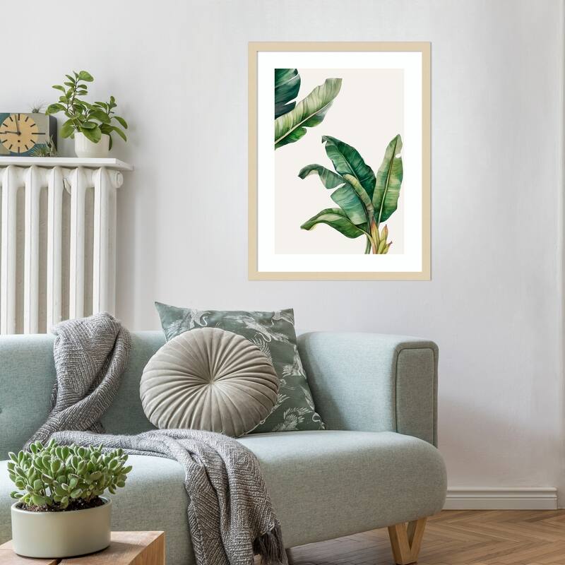 Green Leaves by Elizabeth C Wood Framed Wall Art Print