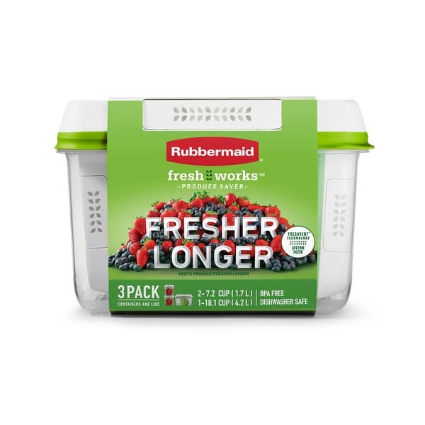 Rubbermaid® FreshWorks™ Produce Savers, Medium and Large Produce Storage Containers, 6-Piece Set