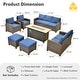 preview thumbnail 12 of 28, HOOOWOOO 7-piece Outdoor Wicker Rattan Patio Conversation Set with Fire Pit