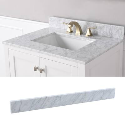 30 in. Marble Backsplash in Carrara White