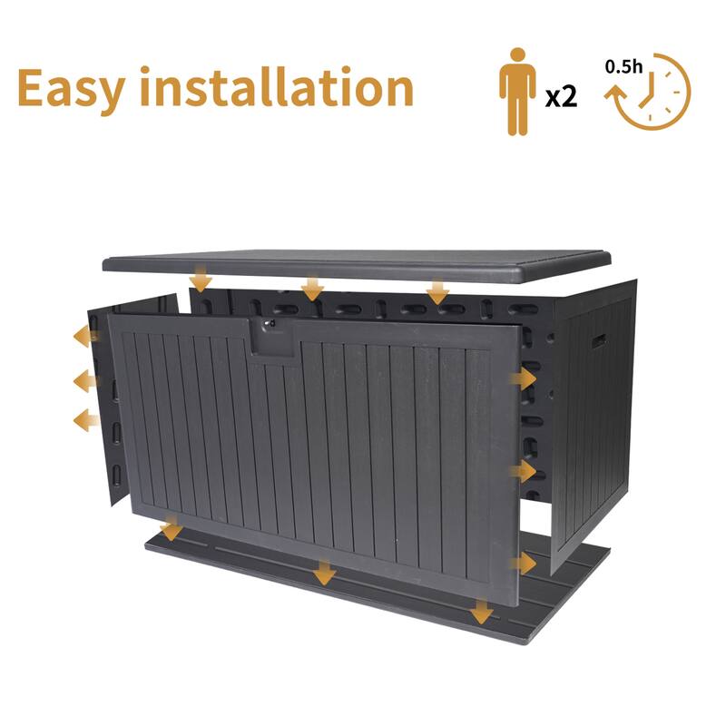 230 Gallon Resin Outdoor Deck Box Waterproof, Extra Large Patio Storage Box with Lockable Storage Containers