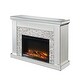 preview thumbnail 1 of 3, Electric Fireplace with Mirror Panel Framing and Stones Inlay, Silver