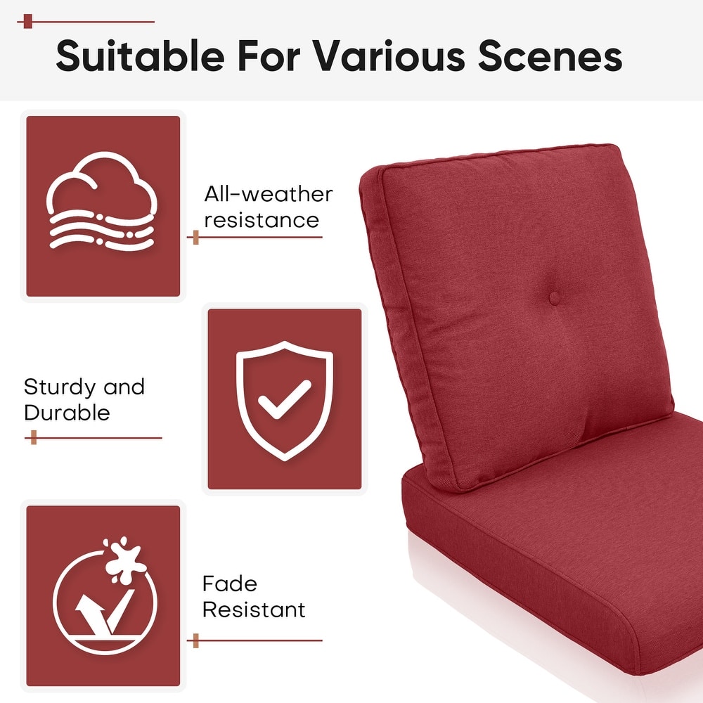 Gymojoy Pillow and Cushion Set Deep Seat Indoor/Outdoor - 25" x 22" x 4"