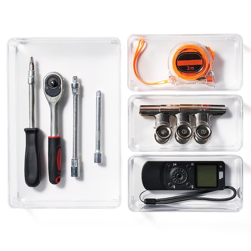 Clear Drawer Organizer Set for Office Storage