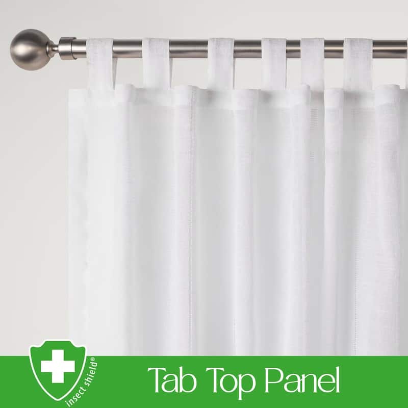 Outdoor Insect Shield Leno Stripe Tab Top Panel