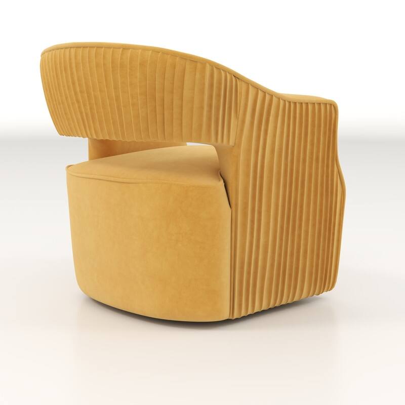 SEYNAR Modern Glam Velvet 360 Degree Swivel Open-Back Accent Armchair Set of 2