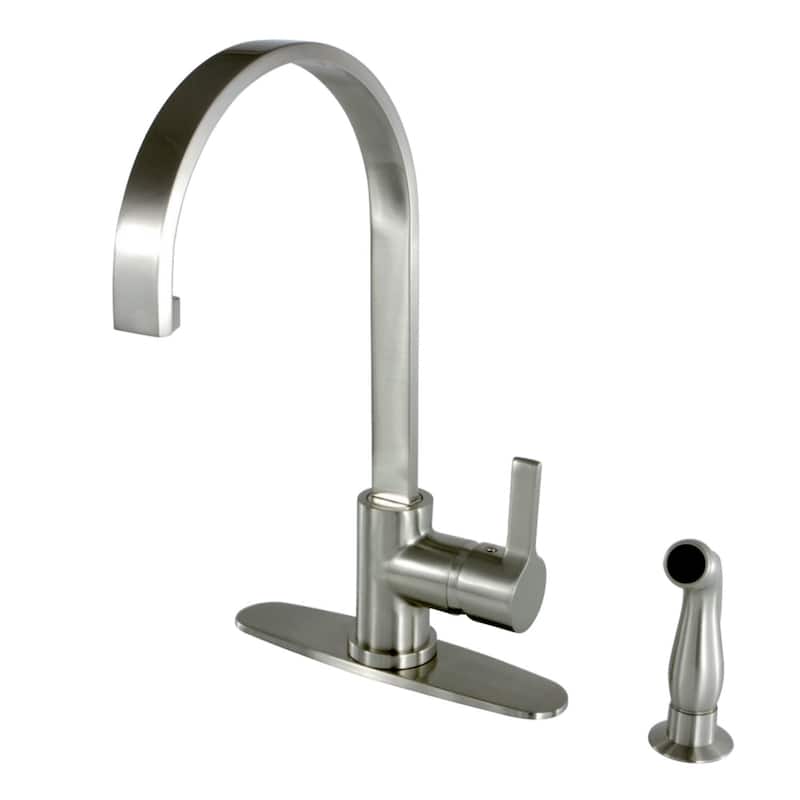 Kingston Brass Continental 1.8 GPM Single Hole Kitchen Faucet - - Brushed Nickel