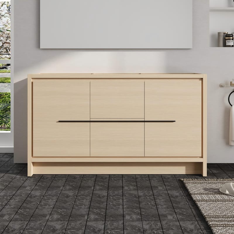 Malwee 24"/30"/36"/48"/60" Bathroom Vanity Without Sink, FreeStanding Vanity Cabinet with Soft Close Door and Drawer - 58.7"×18.0"×33.7"