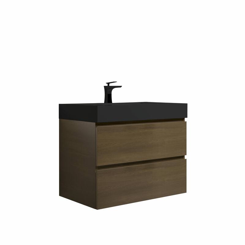 36"/30"/24" Floating Bathroom Vanity with Sink, Wall-Mounted Storage Cabinet