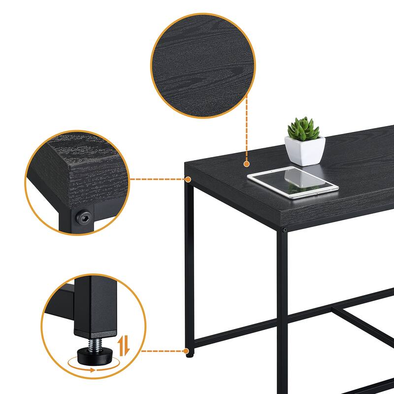 3 Piece Rectangle Coffee Table Set with Metal Base