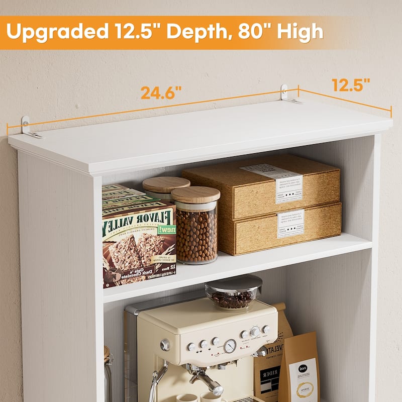 Farmhouse 25'' Kitchen Pantry Cabinet with Drawer ＆ Doors, Freestanding Cupboard with Storage Shelves for Kitchen, Dining Room