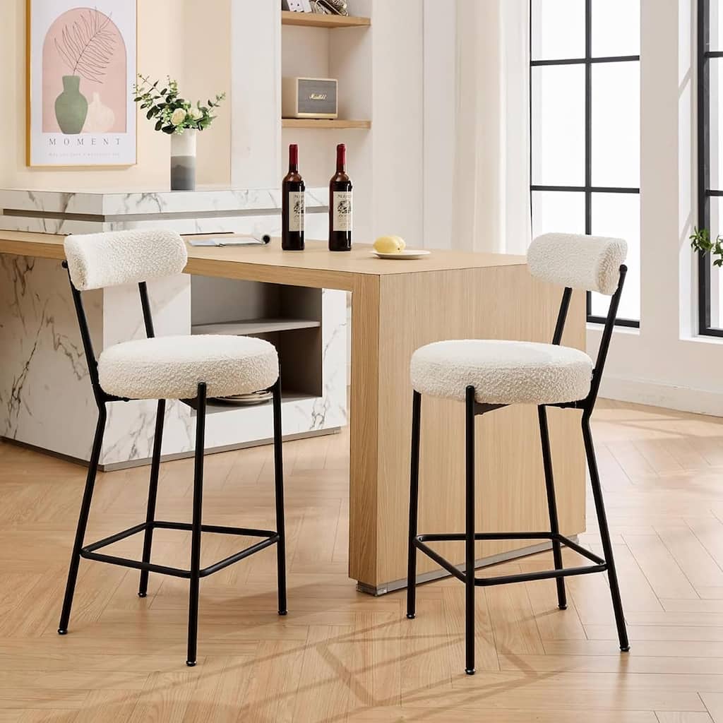 Bar Stools Set of 2, 30 Inch Upholstered Barstools