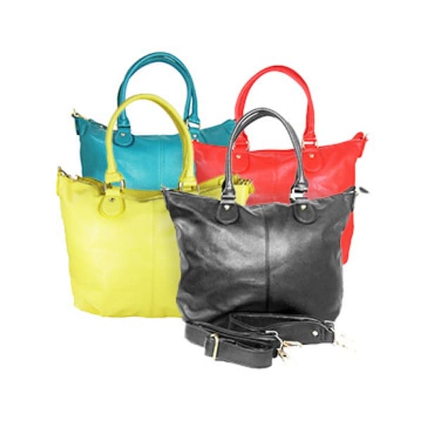 Shop Large Leather Convertible Tote/Handbag With Zipper - Free Shipping On Orders Over $45 ...